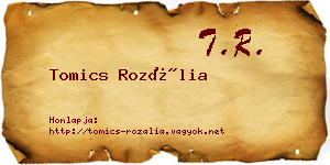 Tomics Rozália névjegykártya